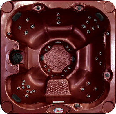 American Spas 7-Person 40-Jet Acrylic Square Hot Tub with Ozonator in Smoke