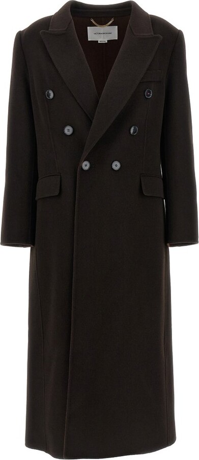 Victoria Beckham Double-Breasted Mid-Length Coat