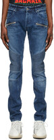 Thumbnail for your product : Balmain Blue Ribbed Skinny Jeans