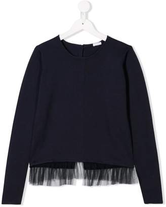 Il Gufo tulle hem knitted top