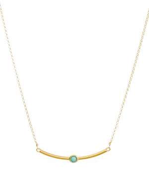 Dogeared Abundance Turquoise and Sterling Silver Bar Necklace