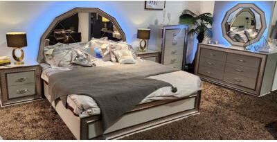 Orren Ellis Mirrored 6 Piece Bedroom