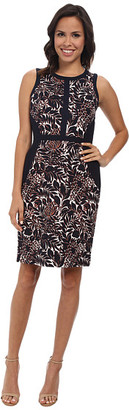 Adrianna Papell Floral Print Sheath w/ Solid