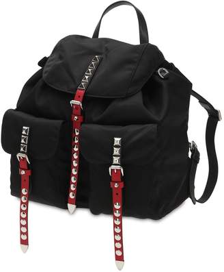 Prada Nylon Backpack W/ Studded Straps