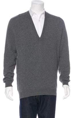 Saint Laurent Lambskin-Trimmed Cashmere Sweater
