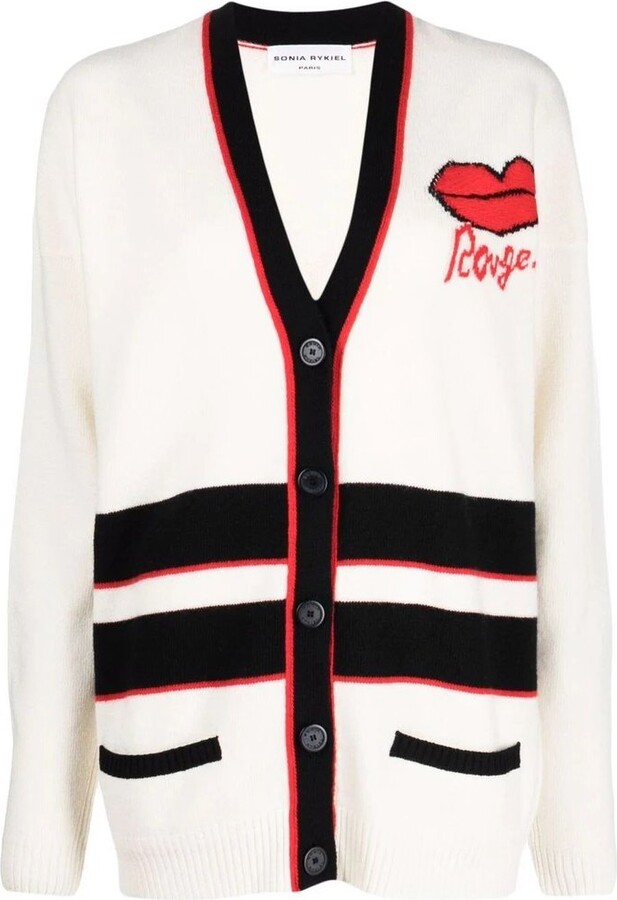 Sonia Rykiel Stripe Detailed V-Neck Cardigan