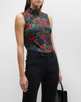 Thumbnail for your product : L'Agence Ceci Rose Sleeveless Turtleneck Top
