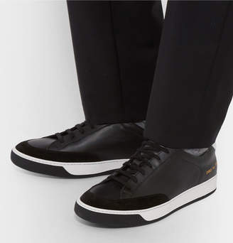 Common Projects Tennis Pro Suede-Trimmed Leather Sneakers