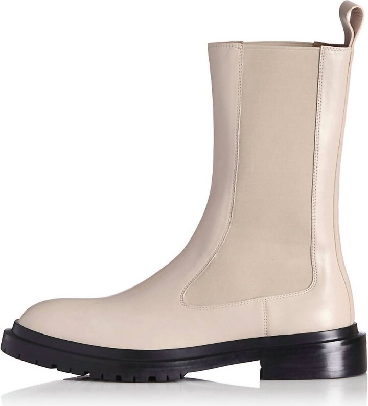 Mae Women's Emerson Chelsea Combat Boot In Cream Leather