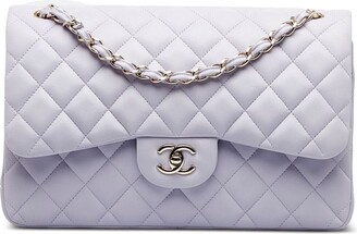 Chanel Pre-owned Tweed Double Flap Shoulder Bag - White