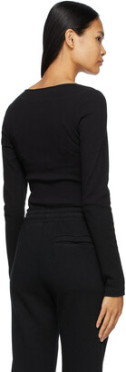 Off-White Black Rib Long Sleeve Bodysuit