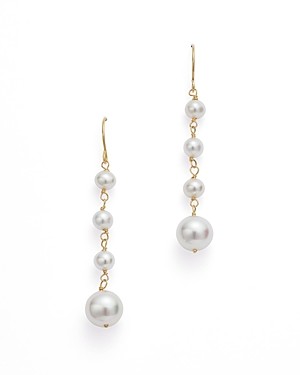 Bloomingdale's Graduated Cultured Freshwater Pearl Drop Earrings in 14K Yellow Gold - 100% Exclusive