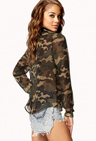 Thumbnail for your product : Forever 21 Camo Print Chiffon Shirt
