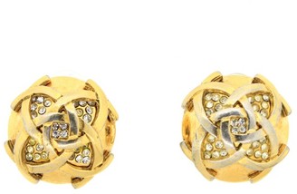 Chanel Overlapping CC Earrings with Crystals