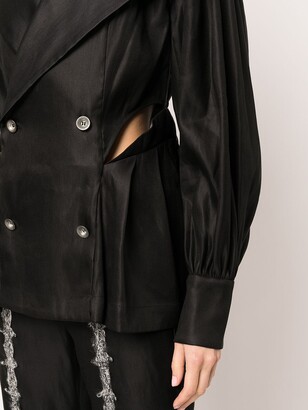 Renli Su Cut-Out Detail Double-Breasted Blazer