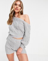 Thumbnail for your product : Skylar Rose 2 piece cable knit jumper and shorts set in grey