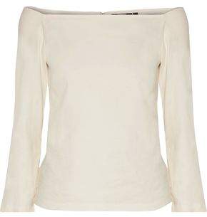 Theory Off-The-Shoulder Linen-Blend Top