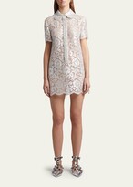 Thumbnail for your product : Valentino Lace Collar Scallop-Trim Mini Dress