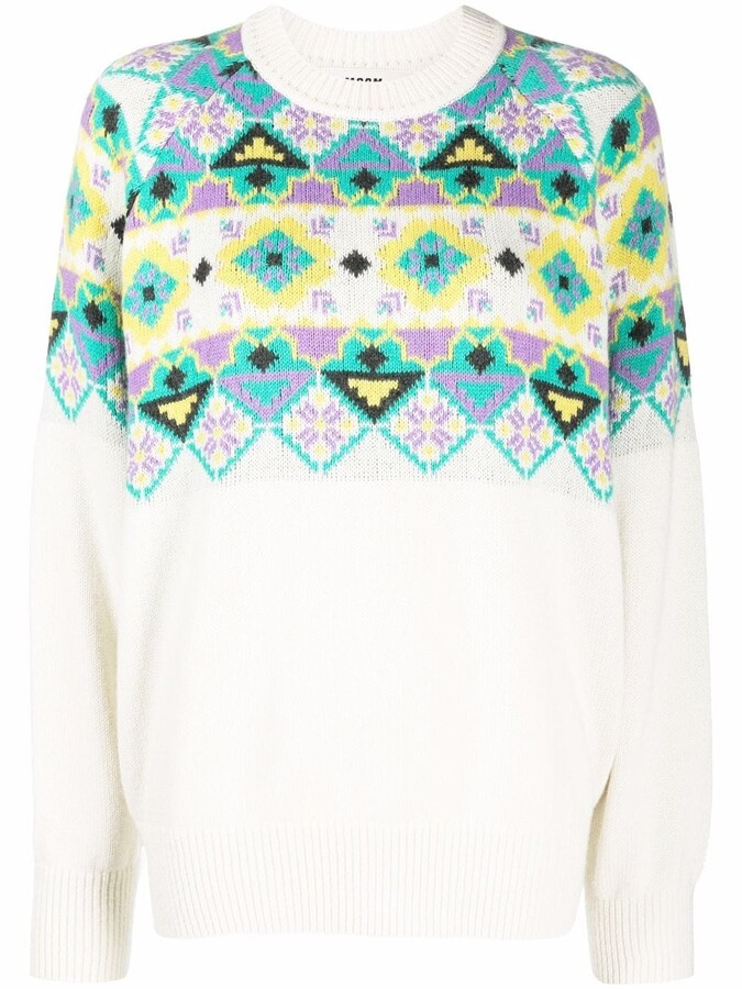geometric print sweater