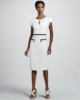 Thumbnail for your product : Carolina Herrera Tweed-Skirt Dress, Ivory