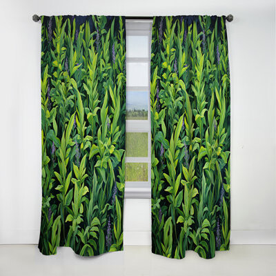 East Urban Home Kiana - Herbs Curtain - Blackout Floral Curtain - 1 Panels