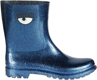 Chiara Ferragni Eye Print Glittered Boots