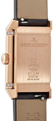 Jaeger-LeCoultre Reverso Classic Duetto 21mm Small Rose Gold, Alligator And Diamond Watch