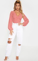 Thumbnail for your product : 4fashion Pink Polka Dot Milkmaid Frill Cup Bodysuit