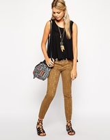 Thumbnail for your product : Free People Jacquard Skinny Trousers - Gold