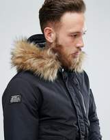 Thumbnail for your product : Schott Tornado Insulated Bomber Jacket Hooded Detachable Faux Fur Trim in Black