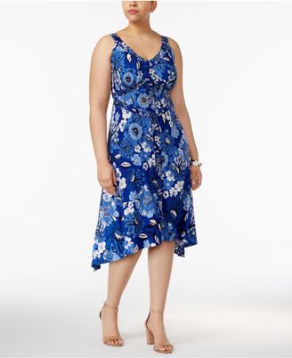 INC International Concepts Plus Size Printed High-Low Dress, Created for Macy's