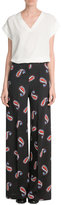 Thumbnail for your product : Etro Printed Silk Wide Leg Pants