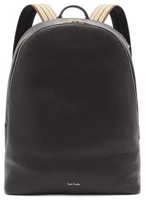 Paul Smith Signature Stripe Leather Backpack - Mens - Black