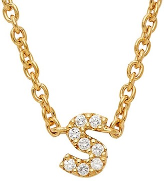 Celara Nadri Fine Initials S Pendant 14K Yellow Gold & Diamond Necklace