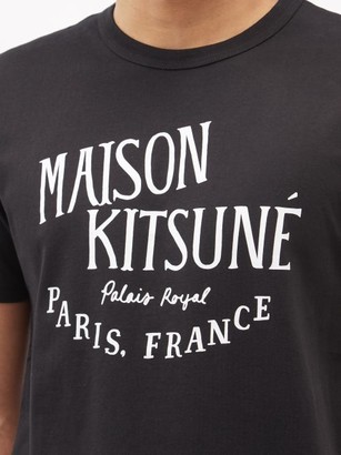 MAISON KITSUNÉ Palais Royal-print Cotton-jersey T-shirt - Black