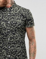 Thumbnail for your product : ASOS Skinny Shirt With Camouflage Print In Short Sleeve