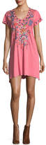 Thumbnail for your product : Johnny Was Tivva Jersey V-Neck Draped Embroidered Tunic Dress, Plus Size