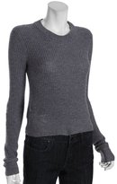 Thumbnail for your product : BCBGMAXAZRIA heather grey stretch wool-cashmere blend 'Sage' waffle sweater