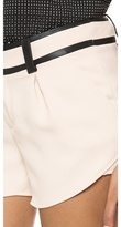 Thumbnail for your product : Alice + Olivia Butterfly Shorts with Leather Trim