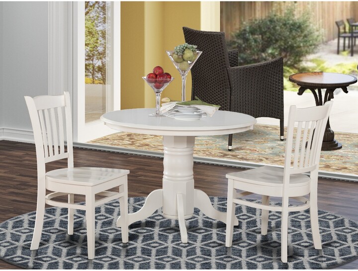East West Furniture LLC 3piece Small Round Dining Set a Dining Table