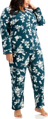 Charter Club Plus Size Cotton Flannel Pajamas Set, Created for Macy's