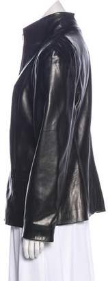 Burberry Leather Zip-Up Jacket Black Leather Zip-Up Jacket