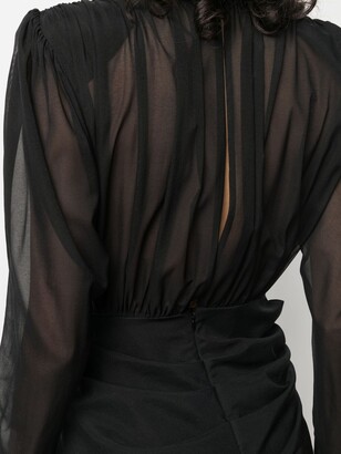Magda Butrym Ruched-Detail Silk Mini Dress