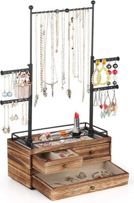 Layer Wooden 6 Tier Tree Jewelry Box