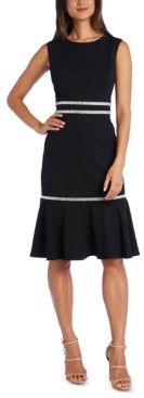 r & m richards petite embellished illusion gown