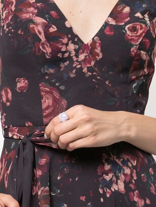 Marchesa Notte Bridal floral-print V-neck sleeveless gown
