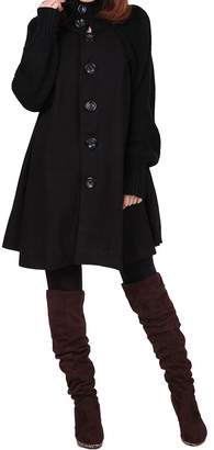 Yolee Women's Winter Fashion Woolen Loose Button Warm Trench Coat Maternity Coat S/US4-6