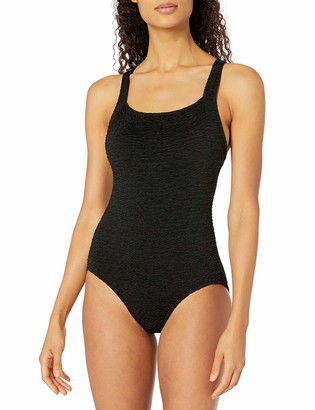Penbrooke Women's Krinkle Chlorine-Proof Active Back Maillot One Piece Swimsuit