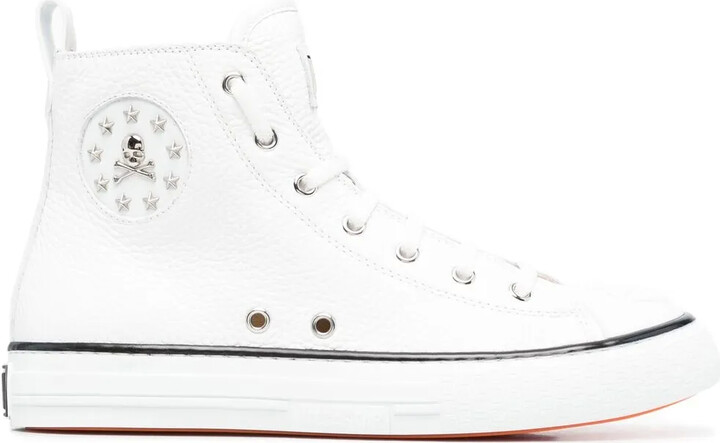 Philipp Plein Leather High-Top Sneakers