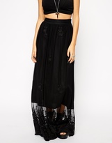 Thumbnail for your product : ASOS Embroidered Maxi Skirt In Lace